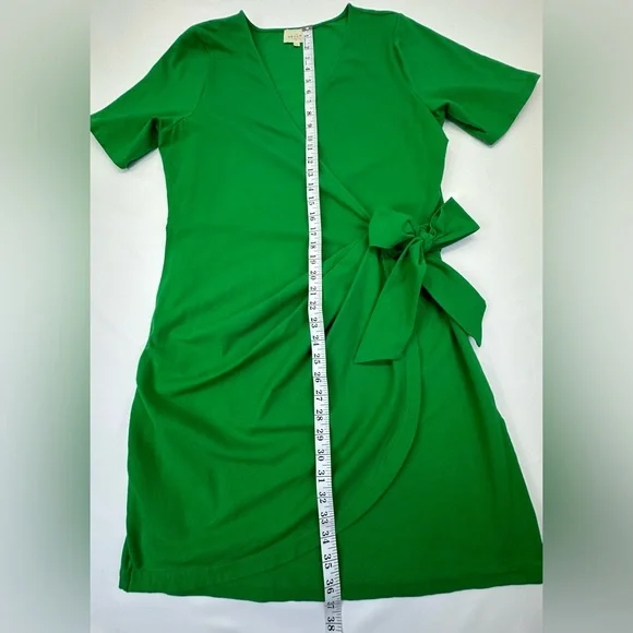 Sezane Chic Green Tie Front Mini Dress - Picture 3 of 11